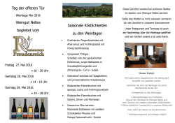 Weintage Mai 2016 - Restaurant Freudenreich