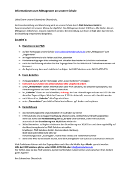 Informationen zum Mittagessen an unserer Schule So geht&acute;s: