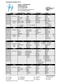 Stundenplan Schuljahr 16/17