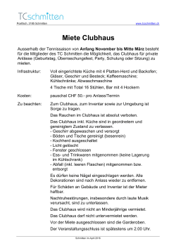 Miete Clubhaus - TC Schmitten