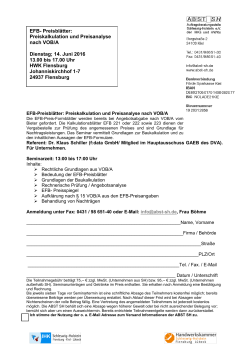 EFB- Preisblätter: Preiskalkulation und Preisanalyse nach VOB/A