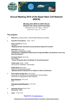 Annual Meeting 2016 of the Basel Stem Cell Network (BSCN)