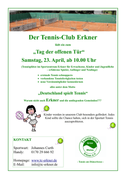Der Tennis-Club Erkner lädt ein zum „Tag der offenen Tür“