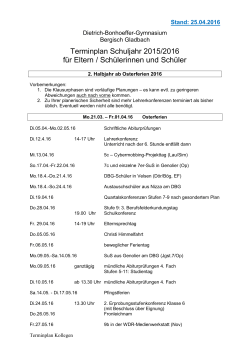 Terminplan 2. Halbjahr 2015/2016 - Dietrich-Bonhoeffer