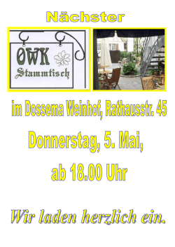 Stammtisch 05. Mai - Odenwaldklub Dossenheim eV