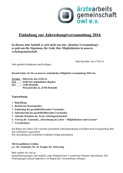 JHV2016Einl - &Auml;rzte-Arbeitsgemeinschaft OWL eV