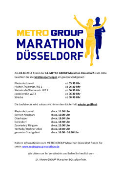 Streckensperrungen - METRO GROUP Marathon Düsseldorf