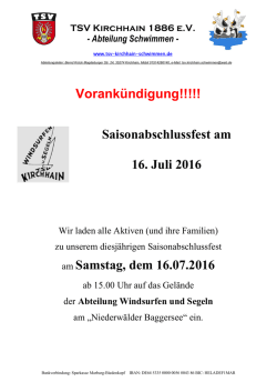 Saisonabschlussfest - TSV