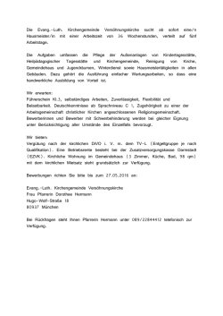 finden Sie die Stellenausschreibung. - Evang.