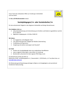 Sozialpädagogen/-in oder Sozialarbeiter