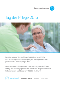 Tag der Pflege 2016 - Kantonsspital Aarau