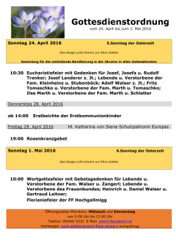 Gottesdienstordnung