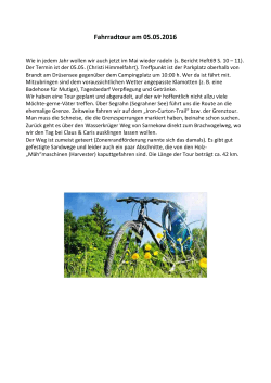 Info zur Fahrradtour 2016