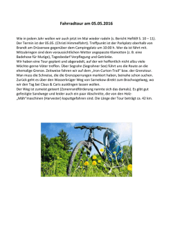 Info zur Fahrradtour 2016