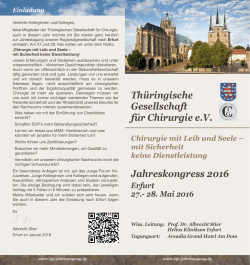 Flyer - Jahreskongress der Thüringischen Gesellschaft für Chirurgie