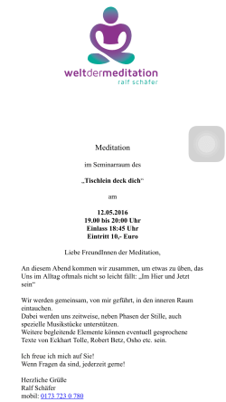 Flyer zur Meditation - Tischlein deck dich