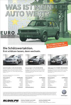 Die Schätzwertaktion. - Autohaus Rudolph GmbH