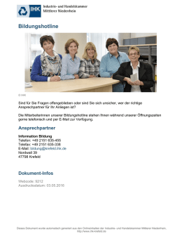 Bildungshotline - IHK Mittlerer Niederrhein