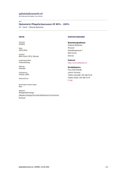 Diplomierte Pflegefachpersonen HF 80% - 100%