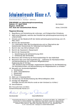 Tagesordnung - Schwimmfreunde Hünxe eV