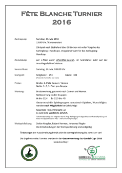 F&ecirc;te Blanche Turnier 2016 - Golfclub Perg