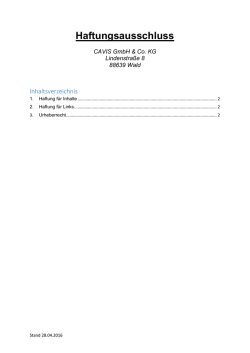 Haftungsausschluss - Cavis GmbH & Co.KG