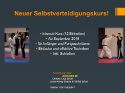 +++ Neuer Selbstverteidigungskurs ab September