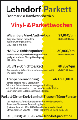 Anzeige Mai 2016 - Lehndorf Parkett