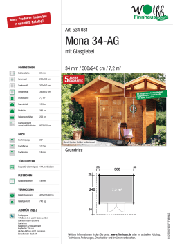 Technische Daten Mona A - Holz