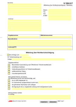 V 336.HF - Mitteilung über Nichtberücksichtigung