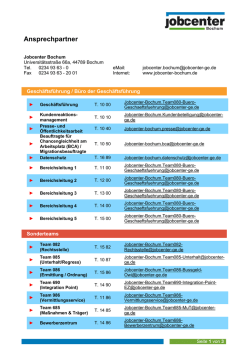 Ansprechpartner - Jobcenter Bochum