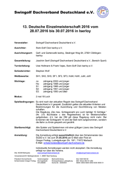 DM-Ausschreibung - Swingolf Deutsche Meisterschaften