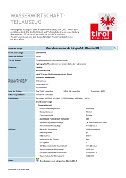 Grundwassersonde L&auml;ngenfeld Oberried BL 1 - Portal Tirol