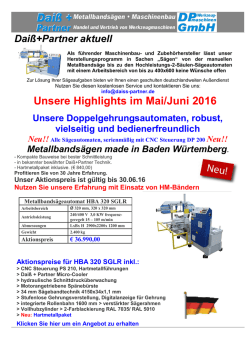 Unsere Highlights im Mai/Juni 2016