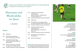 Ehrenamt und Mindestlohn im Sport - Max-Planck