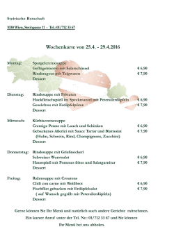 Menüplan - Steirische Botschaft