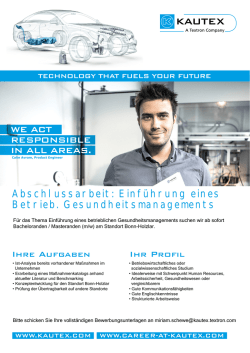 Einf&uuml;hrung eines Betrieb. Gesundheitsmanagements