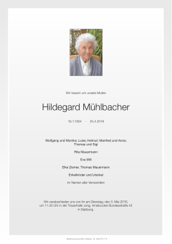 Hildegard Mühlbacher