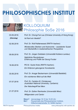 Programm - Philosophie in Aachen