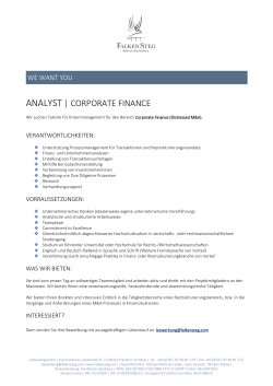 analyst | corporate finance