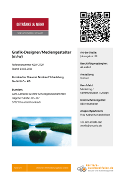 Grafik-Designer/Mediengestalter (m/w)