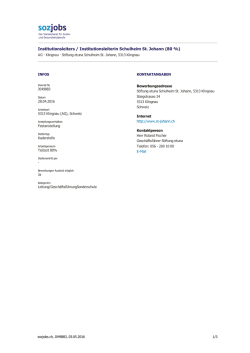 Institutionsleiters / Institutionsleiterin Schulheim St