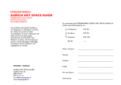 Do you want to support the ZURICH ART SPACE GUIDE?