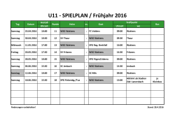 U11 - SPIELPLAN / Frühjahr 2016
