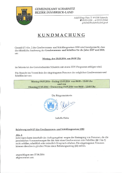 Kundmachung Auslosung und Auflage Verzeichnis