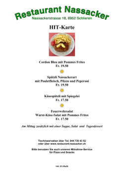 HIT-Karte - Restaurant Nassacker