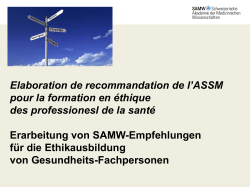 Elaboration de recommandation de l`ASSM pour la