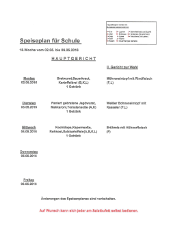 aktuelle Speiseplan