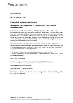 Inselspital: beliebter Arbeitgeber