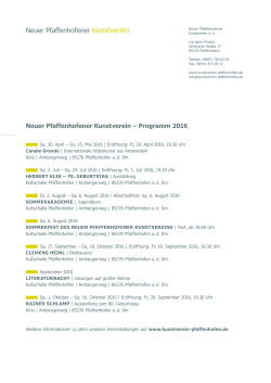 Neuer Pfaffenhofener Kunstverein - Neuer Kunstverein Pfaffenhofen